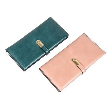

2020 New women's two-fold large-capacity vertical ultra-thin wallet large banknote bit wallet wallet mobile phone storage Purse