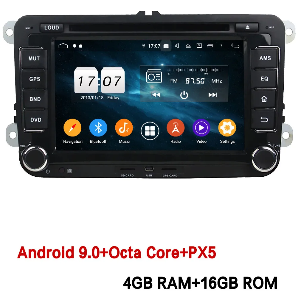 Klyde 4G Android 9,0 Восьмиядерный 4 Гб+ 64 Гб DSP автомобильный DVD мультимедийный плеер для Skoda Yeti Fabia Rapid Praktik Octavia Superb Roomster - Цвет: 4GB RAM x 16GB ROM