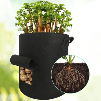 

Potato Bags Garden Planting Grow Bag Window Vegetable Bags Hanging Planter Tomato Strawberry Flower Bags Plant Pouch
