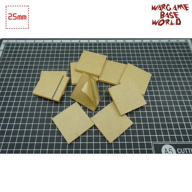 Wargame Base World - TRANSPARENT / CLEAR BASES for Miniatures - square 25mm clear bases 3