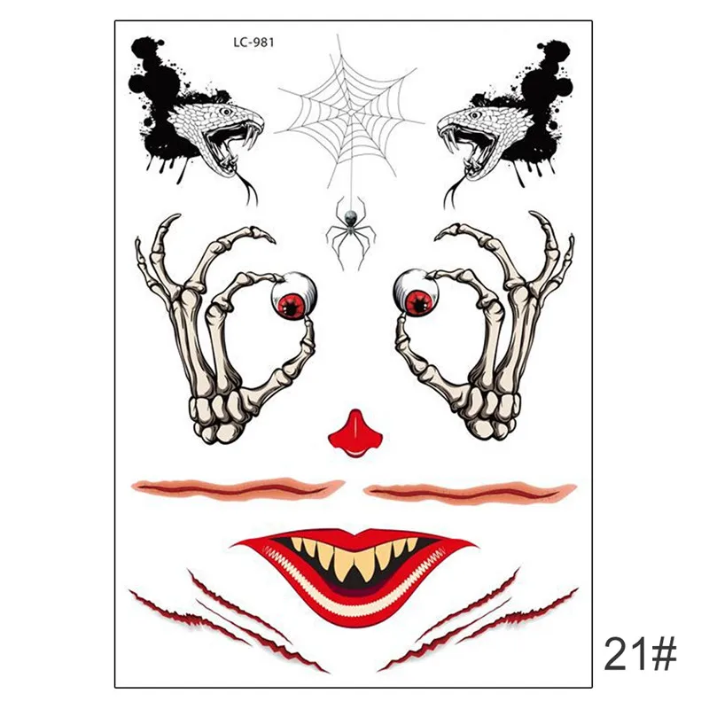 Новая временная татуировка на Хэллоуин наклейка 1 шт День мертвых Dia de los Muertos маска для лица сахар тату наклейка с черепом - Color: 1pcs Color 25