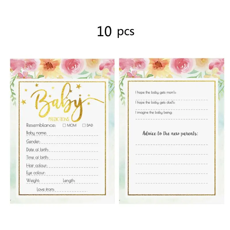 12 PACK BABY SHOWER PARTY UNISEX NEUTRAL GIRL BOY PREDICTION CARDS FUN GAMES