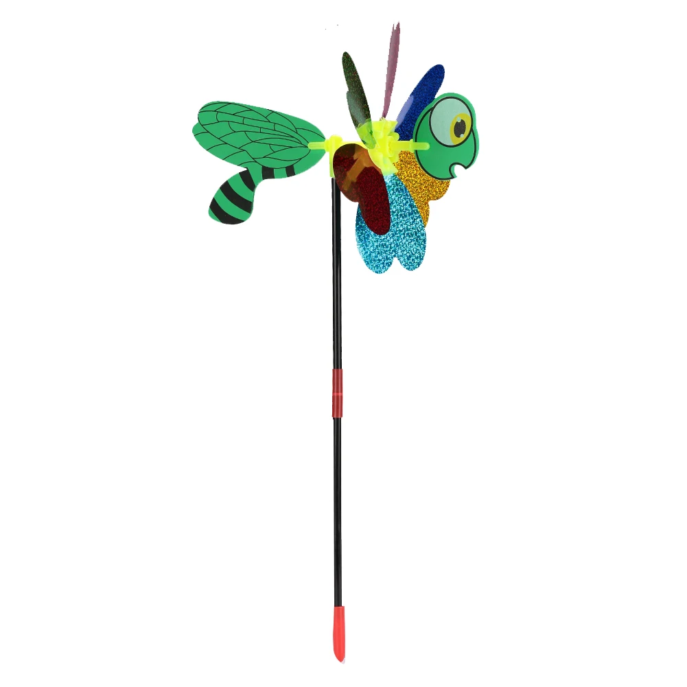 Цвет случайный пчелиный штифт ветряной мельницы ветер Spinner садовый Декор открытый насекомых игрушка на лужайке 3D Прекрасный