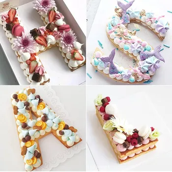 

PET Letters Cake Molds Birthday Muffin Decorating Cake Mould Baking Pastry Accessories Tool