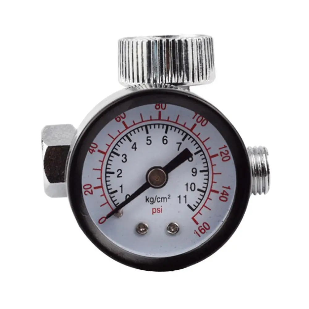 1/4inch Adjustable Mini Air Pressure Regulator Dial Gauge HVLP Spray Gun Pneumatic Air Tools Airbrush Accessories adjustable miter gauge angle plate ruler table saw guide miter gauge woodworking tools replacement accessories for carpenter