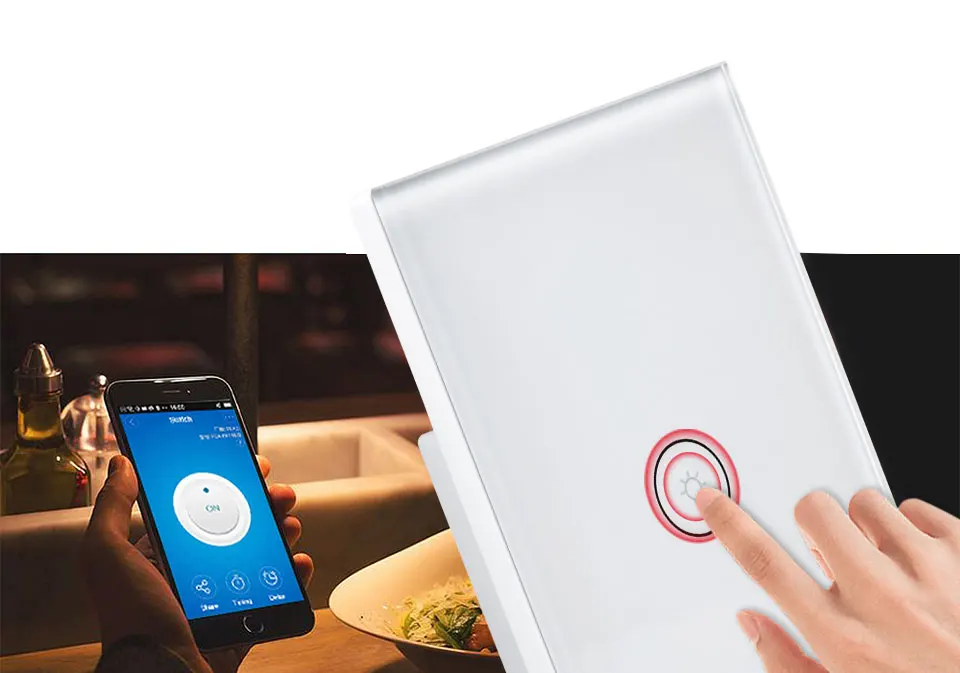 WiFi Smart Light Switch Touch Control Tuya App EU US 1 2 3 gang Glass Panel Wall Switch Work With Alexa Google Assistant IFTTT