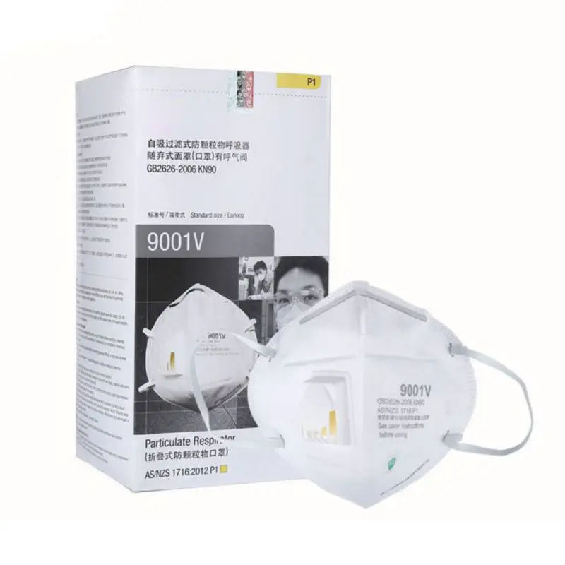 

5 pcs Particulate Respirator Surgical Face Mask With Cool Flow Valve Breathable And Comfortable Anti Pollution