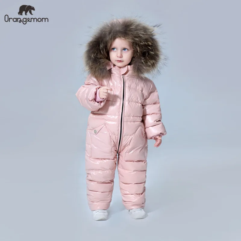 Comprar Grado ruso invierno ropa infantil chaqueta abrigos para niños exterior, espesar impermeable snowsuits Niñas Ropa