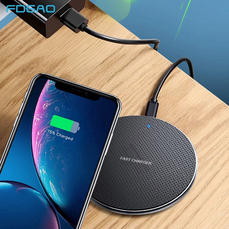 FDGAO 10 Вт Qi Беспроводное зарядное устройство для iPhone 11 8 X XR XS Max Быстрая зарядка samsung
