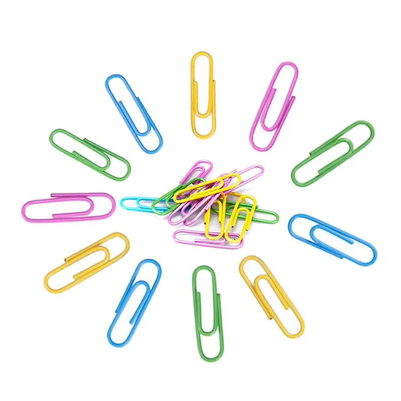 

MIX Color Paper Clips Student Stationery Large Metal Clip Cute Office Accessorie