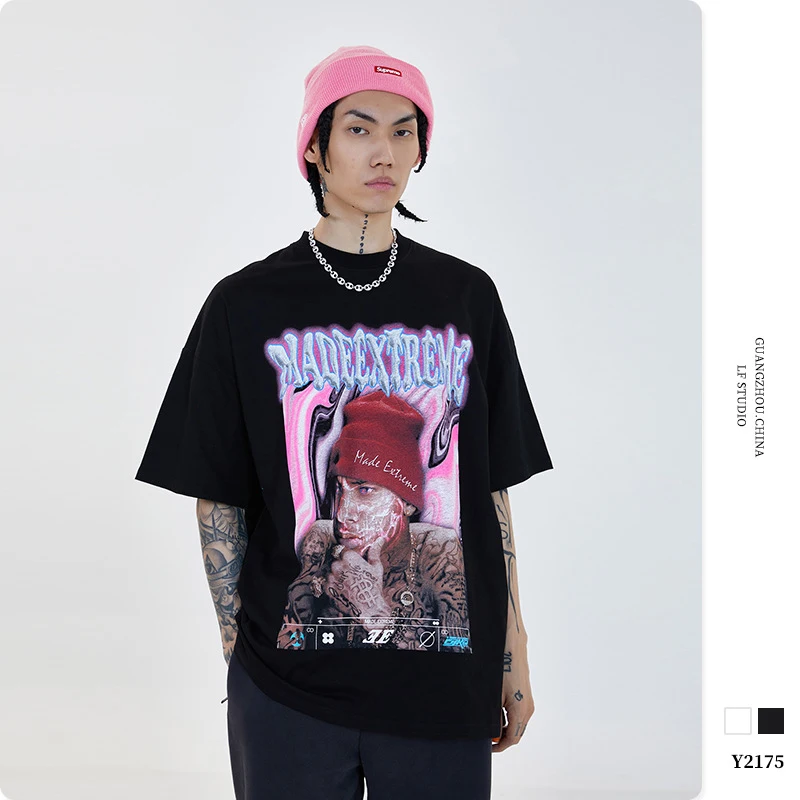 Camisetas de rapero americano para hombre y mujer, Camiseta holgada con grande, camisetas de manga corta de Hip Hop|Camisetas| -