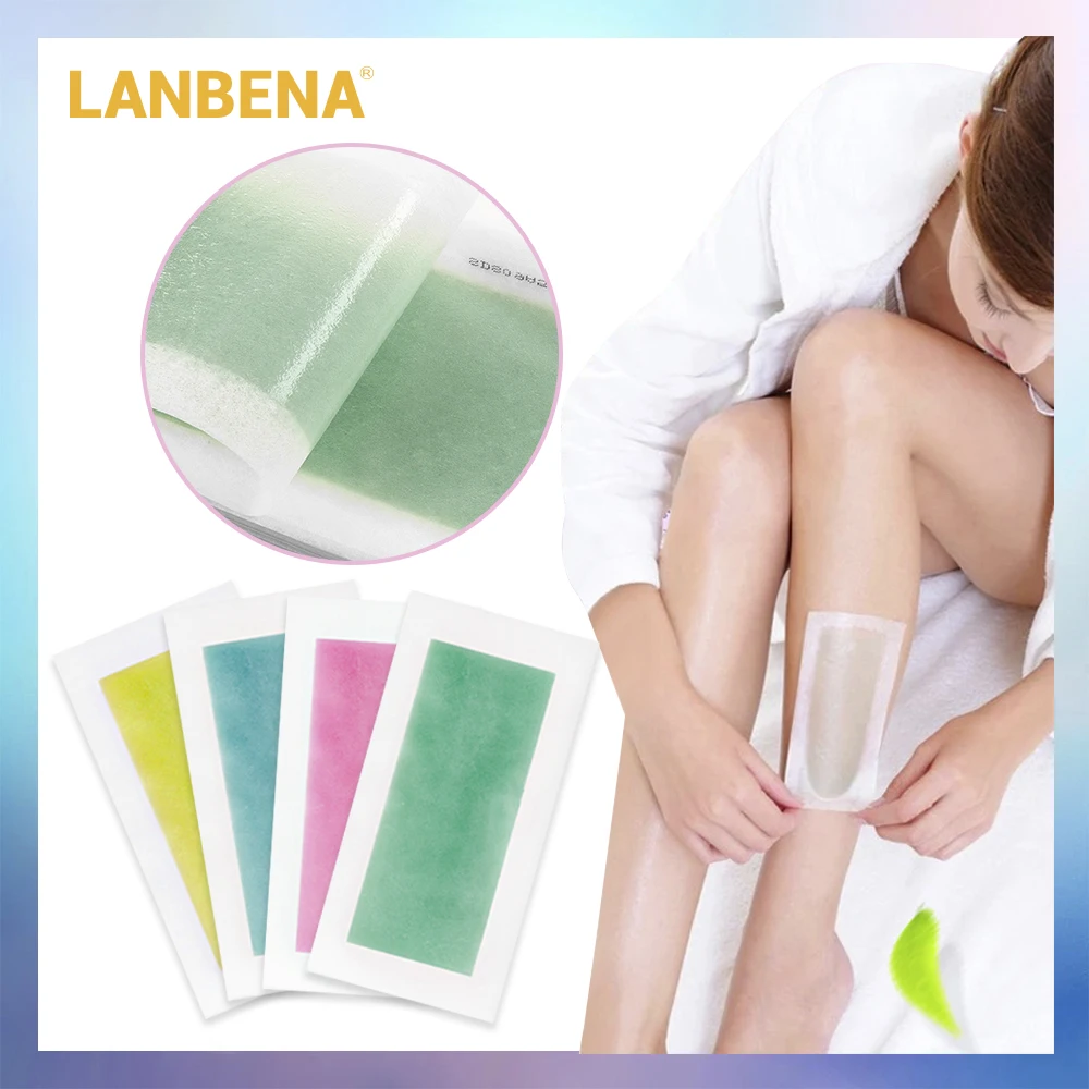 

LABENA 10 Pairs Hair Removal Wax Strips Papers Hair Peeling Deep Bikini LANBENA All for Shugaring Sugar Paste Depilation LAMBENA