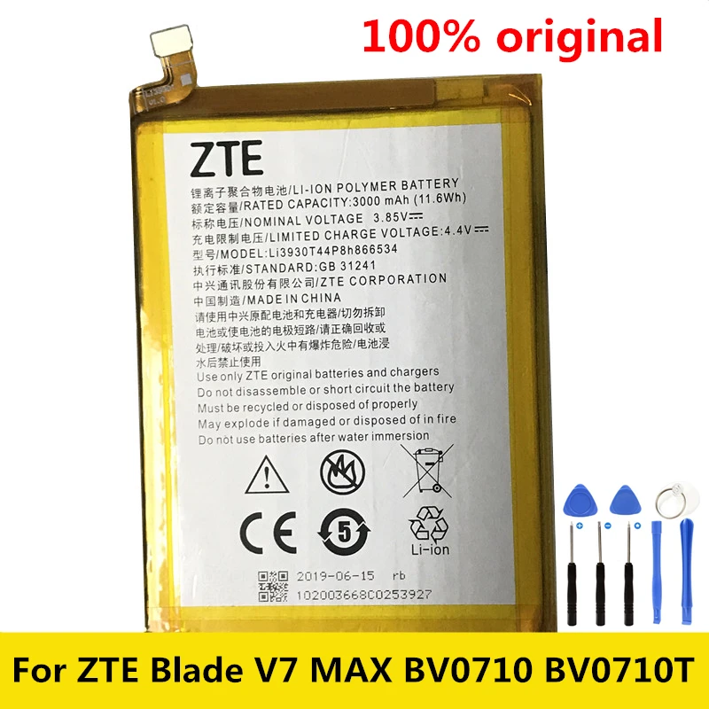 Original 3000mah Li3930t44p8h866534 Battery For Zte Blade V7 Max V7max