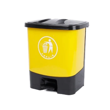 

Yellow Garbage Can High Capacity Commercial Plastic Trash Outdoor Street Park Sanitation Trash Can with Lid Garbage Can