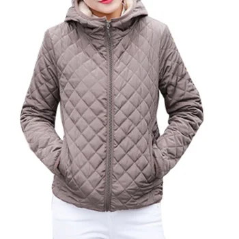 

Women Candy Solid Velvet Long Sleeve Thicken Hooded Parkas Outerwear Ladies Winter Clothing Zipper Fashion Coat