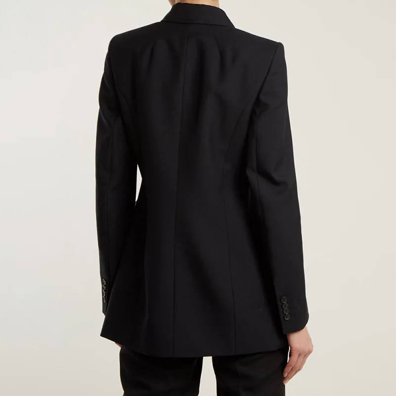 

2019 Four Seasons Paragraph Solid Color WOMEN'S Suit Jacket Cold Wind Fold-down Collar Long Sleeve Single Breasted Slim Fit Suit
