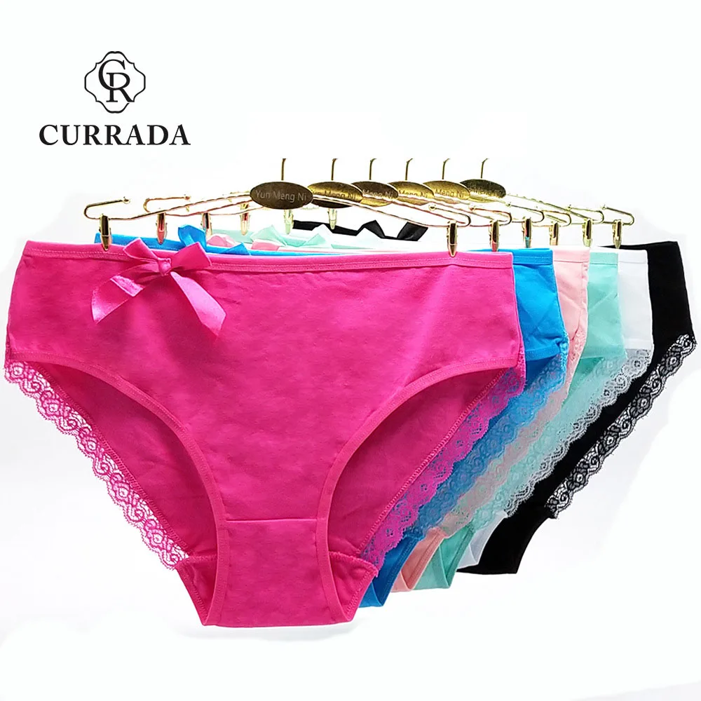 Currada 6 Pieces/lot Cotton Panties Women Underwear Plus Size Briefs