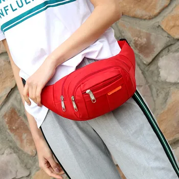 

Women Men Waist Bag Zipper Casual Large Capacity for Camping Sport Hiking Outdoor J9