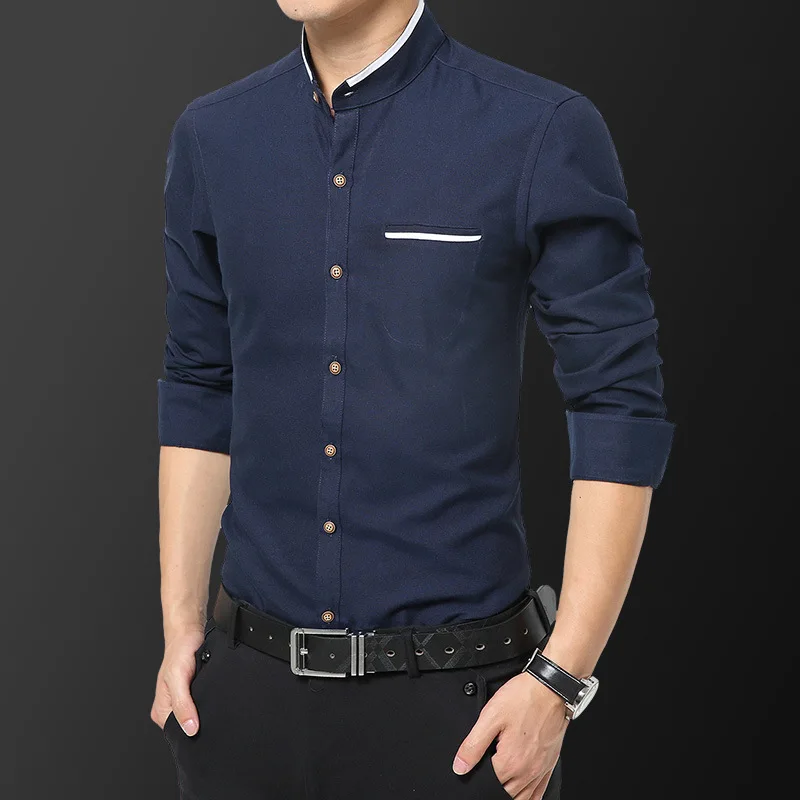 Для мужчин Повседневное черный белый с длинными рукавами рубашка Slim Fit мужской социальной платье в деловом стиле рубашка брендовая Для мужчин Костюмы мягкие удобные T32