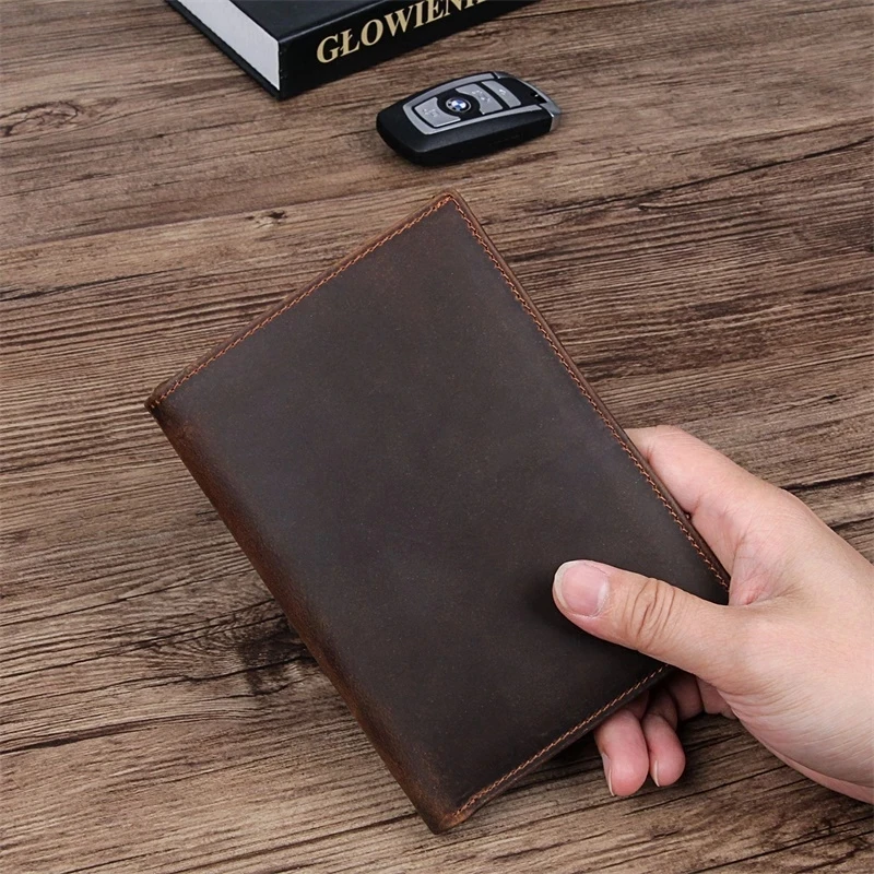 

J.M.D Vintage Passport Holder Full Grain Leather Passport Wallet for Men Card Case Fold Purse