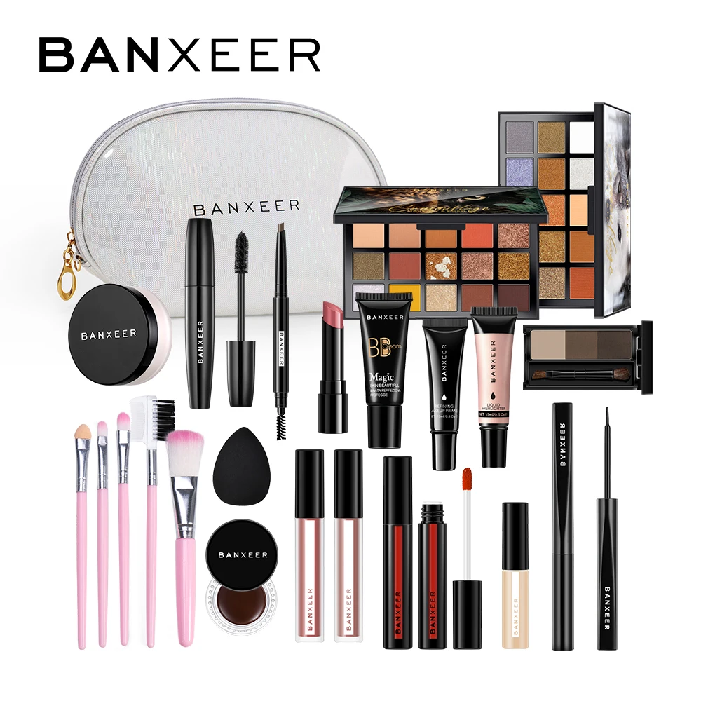 

BANXEER Professional Makeup Kit Mascara Eyeshadow Eyeliner Primer Concealer Lipstick Makeup Brush Set for Women