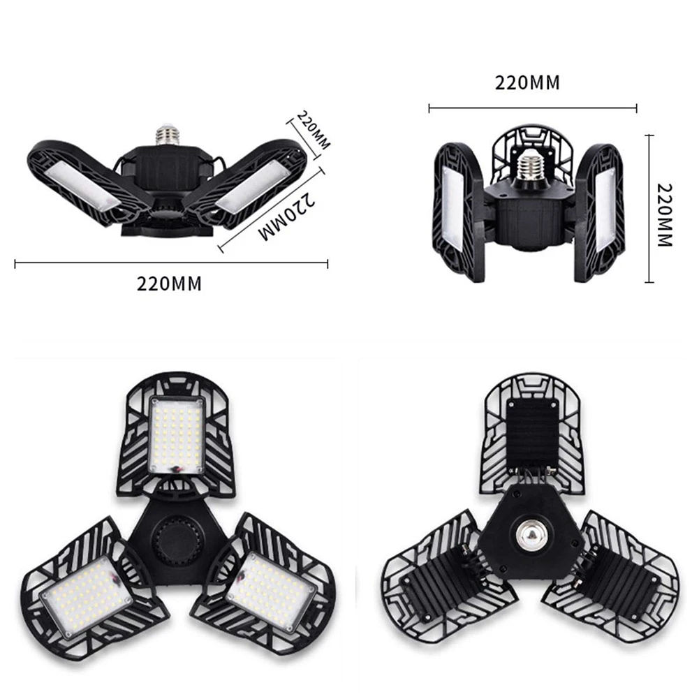 144 светодиодный светильник для гаража s 60W E26 светодиодный деформируемый потолочный светильник, светильник для магазина, промышленные лампы с 3 регулируемыми панелями для мастерской