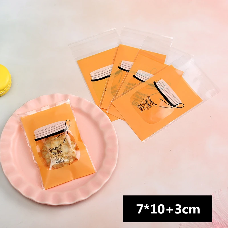 7x10cm N0.10 LBSISI Life 100 шт. 7/8*10+ 3 см самоклеющиеся еда шоколад мыло мешки для печенья, конфет пластиковая упаковка ювелирных изделий подарок поли мешок - Цвет: 7x10cm N0.10