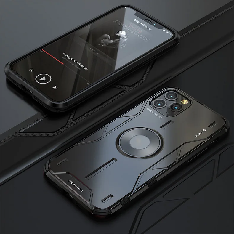 Противоударный защитный чехол для iPhone X XS чехол для Max XR мягкий силиконовый Жесткий металлический алюминиевый чехол для iPhone 11 Pro Max чехол с кольцом для пальца