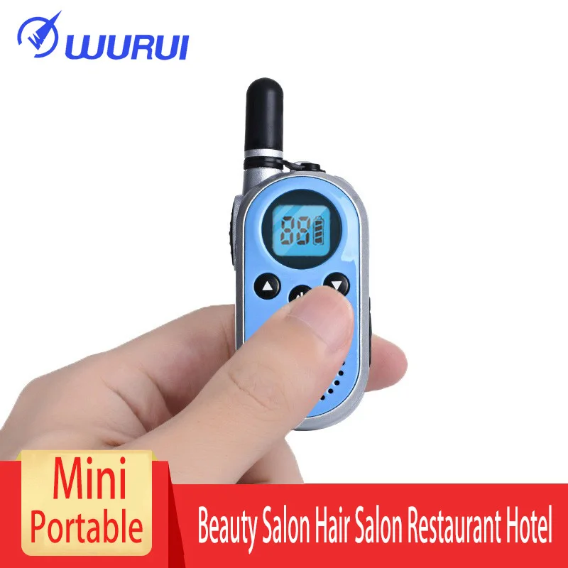 Silver blue 2 шт. мини uhf walkie talkie usb Wurui портативные радиостанции мощная рация двухсторонняя рация в отеле/KTV - Цвет: Silver blue