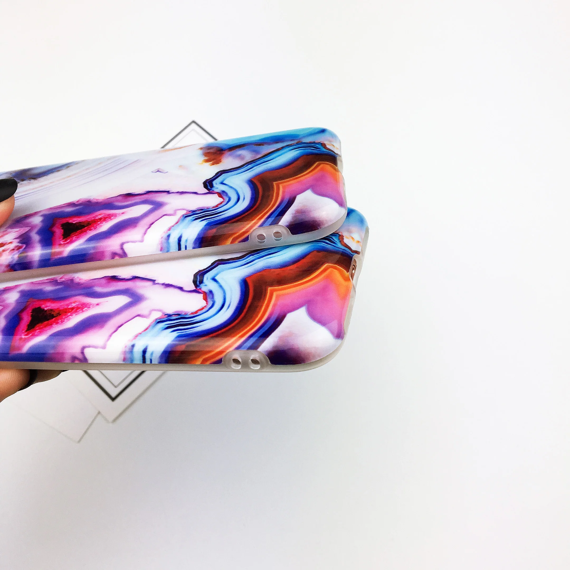 Мягкий силиконовый чехол для iphone 11 11Pro Max XS Max XR глянцевые Агатовые мраморные Чехол для мобильного телефона разноцветный фиолетовый чехол под мрамор