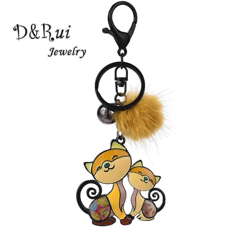 Милый мультяшный брелок с животными и кошками для женщин детей модные