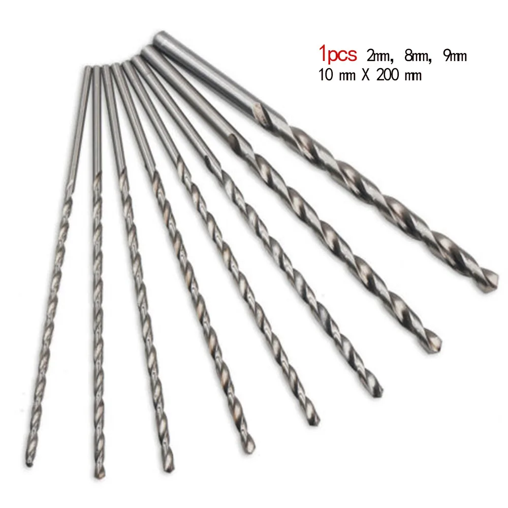 

1 Pcs 2/8/9/10mm*200mm Twist Drill Bit Long High Speed Steel HSS Drill Bit For Woodworking Wood Cutter Accessories