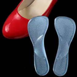 Прозрачный, из силикогеля Арка 3/4 Подушка плоская опора для ног Palliative-гель Обувь на высоких каблуках стелька Для мужчин и Для женщин
