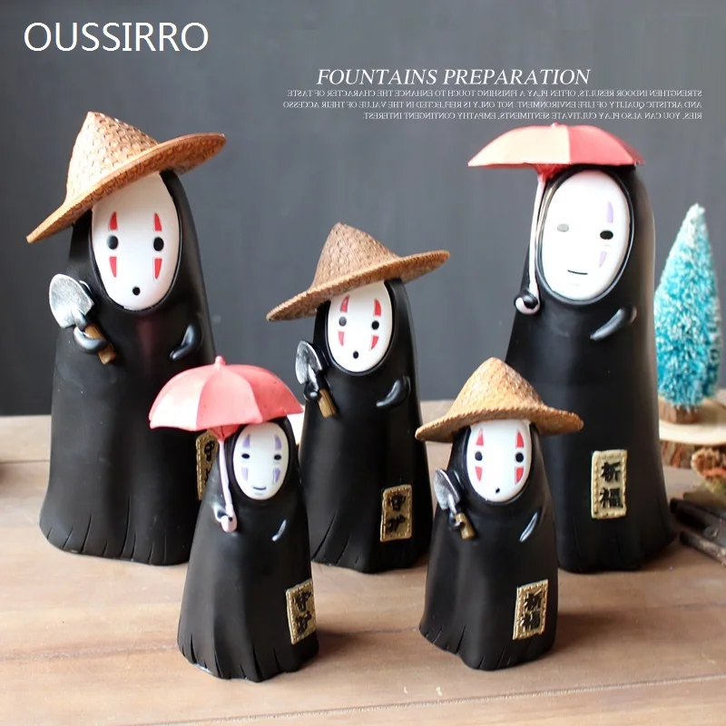 Best OUSSIRRO Japan No Face Man Blessing Ornamental Desk Bookcase Living Room Figures Decoration