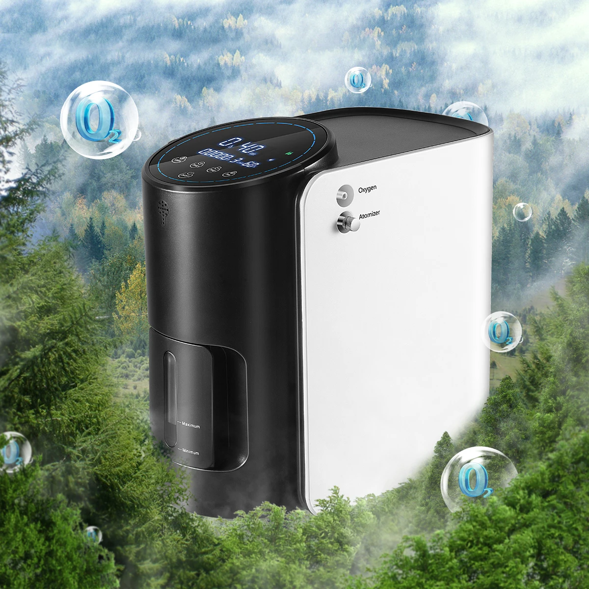 

1-7L/min Portable Oxygen Concentrator Machine Generator Oxygen Making Adjustable Home Air Purifier AC 110V Without Battery
