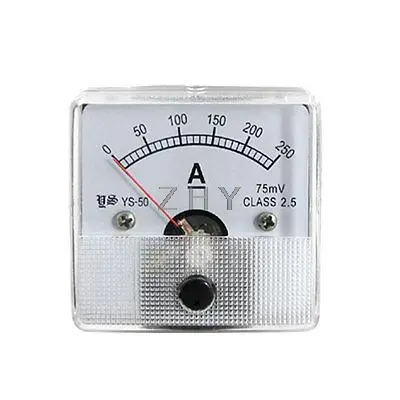 

DC 0-250A Square Analog Current Panel Ammeter Gauge