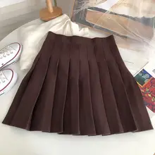  Ashgaily Knit Pleated Skirt Women High Waist Sweater Skirts Autumn Winter Solid Elastic Knitting Ribbed Mini Skirt 