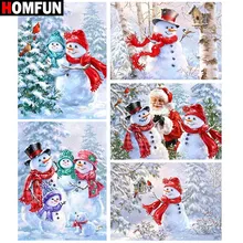 HOMFUN Алмазная картина "мультяшный Снеговик пейзаж" вышивка крестиком на заказ фото Алмазная вышивка квадратная круглая дрель домашний декор