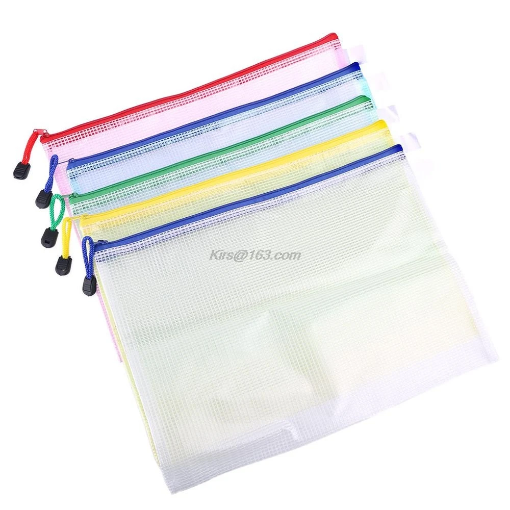 Сетчатые пакеты для документов формата А4 сумка хранения с молнией офисов