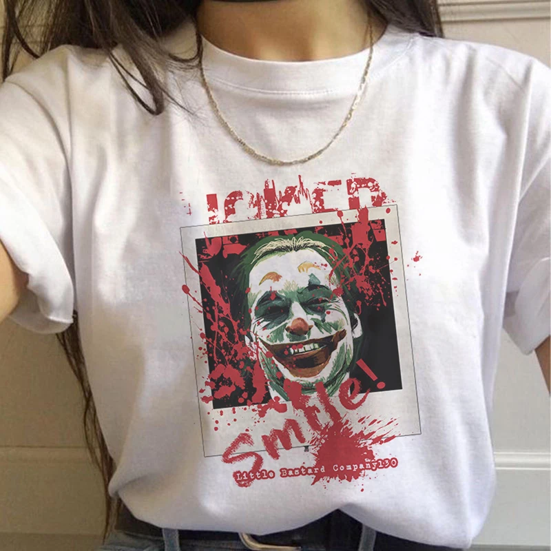 Безумный Джокер с принтом футболка надписью Happy Face модная повседневная Свободная