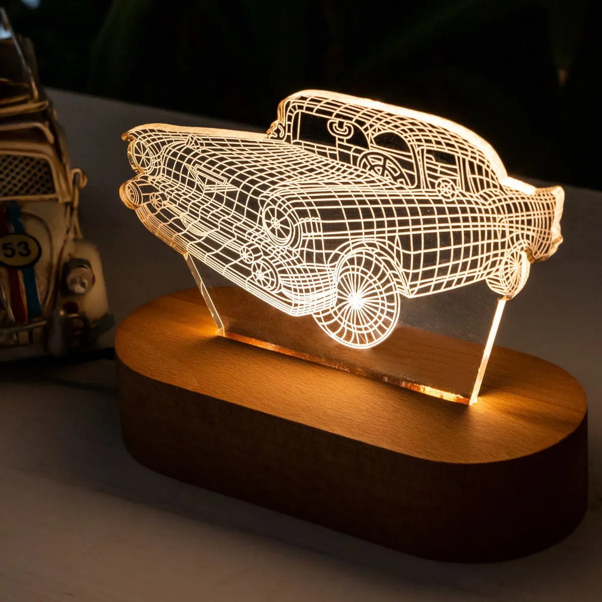 Классическая модель автомобиля 3D Светодиодная настольная лампа Usb сенсорная кнопка автомобиля ночные огни подарки Декор