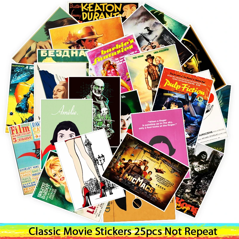 

DIY Poster Stickers waterproof skateboard toy 25pcs Classic Movie stickers Leon Amelie For Luggage Laptop Art Painting