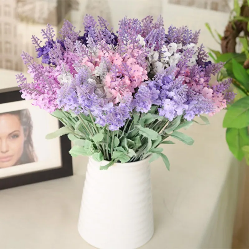 

Beautyful Flower Artificial Floral Garden Home Silk Flower Wedding Lavender Decor Bouquet