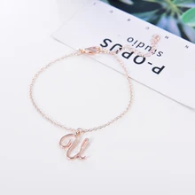 Уникальные персонализированные буквы браслет, маленькая начальная браслет, Английский алфавит браслет для пары, подарок для нее-идея подарка