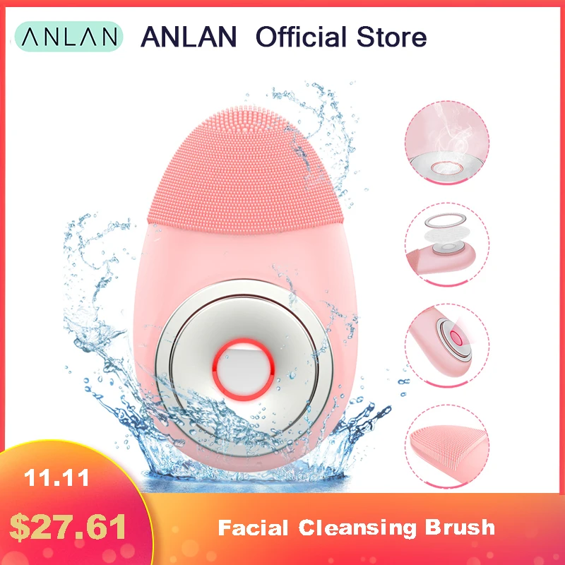 

Facial Cleansing Brush Sonic Vibration Mini Face Cleaner Silicone Deep Pore Cleaning Makeup Remover Electric Waterproof Massage