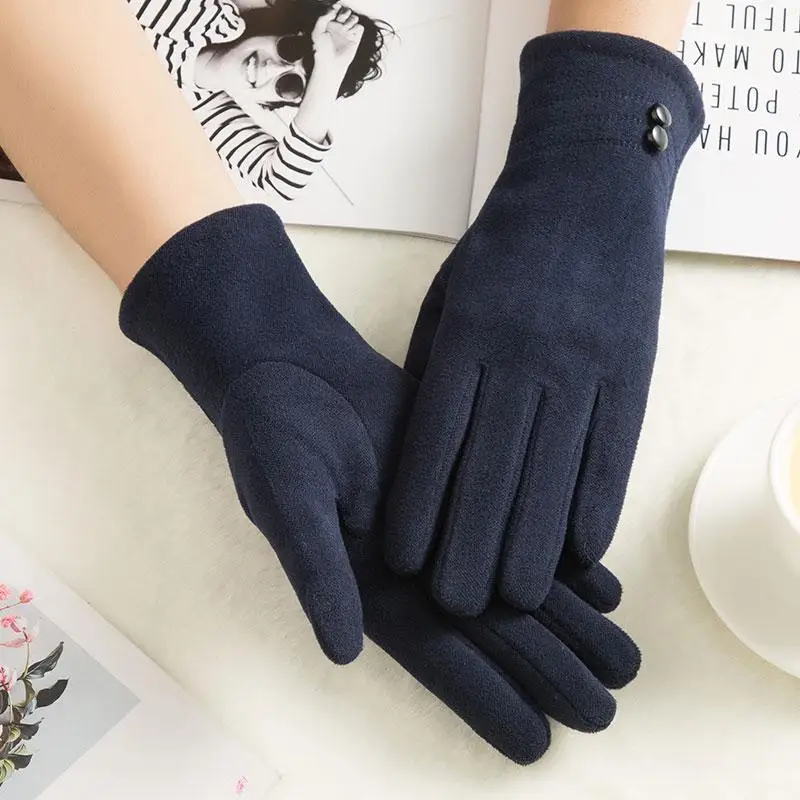 MISSKY женские перчатки сплошной цвет теплая одежда пушистая ручная крышка Холодостойкие спортивные перчатки для верховой езды с сенсорным экраном женские аксессуары
