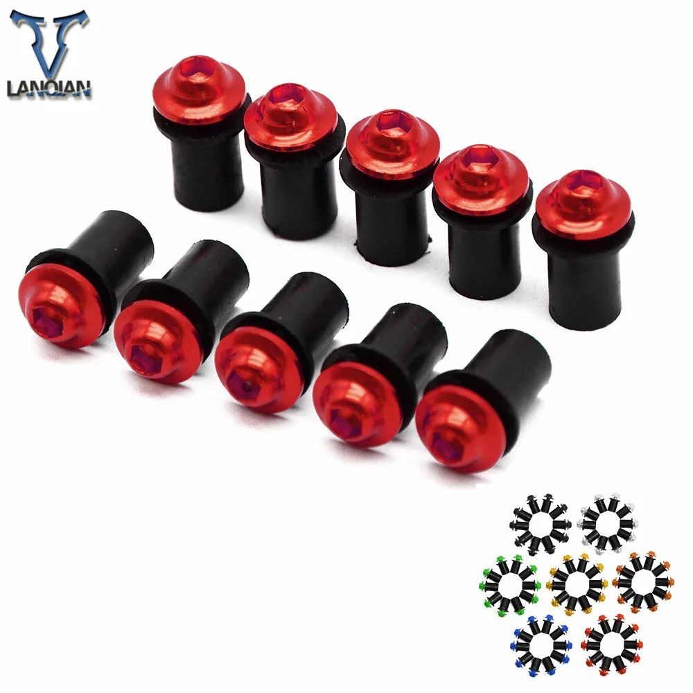 For 10 pcs m5 CNC Aluminum universal Motorcycle Windscreen Bolt accessories kawasaki ER6N 2006 2007 2008 2009 2010 2012-2019 | Автомобили