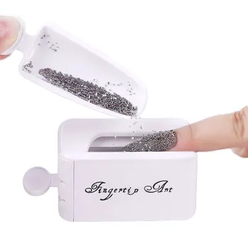 

1pcs Portable Dipping Powder Magic Mirror Nail Glitter Dust Recycling Tray Mini Nail Caviar Sequins Storage Box Manicure Tools