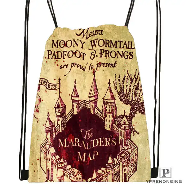 Drawstring Backpack Custom hufflepuff-походная сумка на шнурке милый рюкзак для детей(черная спинка) 31x40 см#180611-03-127 - Цвет: Drawstring Backpack