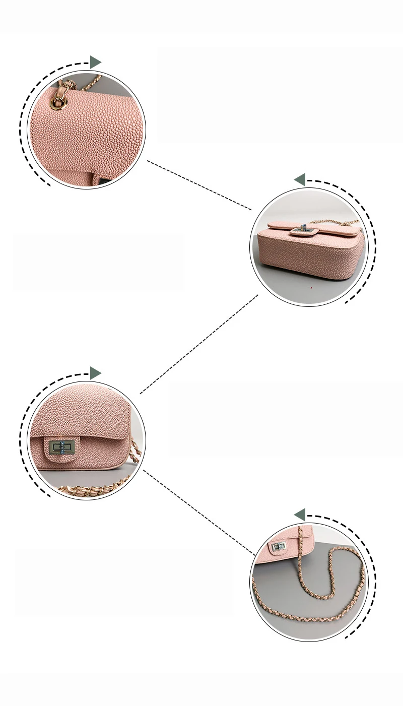 Сумка на плечо из кожи ската, женская сумка на цепочке, Основная сумка через плечо для женщин, сумка из натуральной кожи, женская кожаная сумка